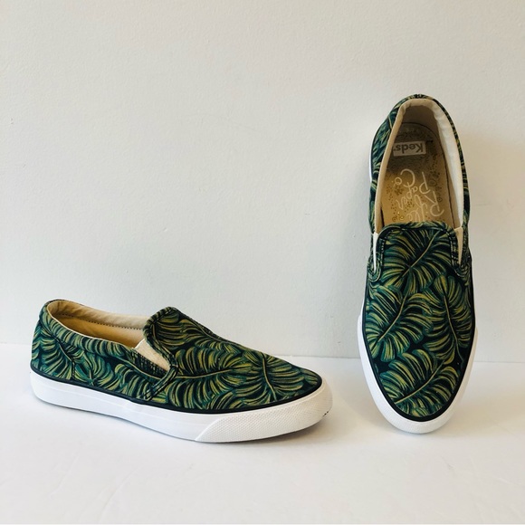 Keds X Rifle Paper Co. Shoes - Keds X Rifle Paper Co. Anchor Slip On Paper Palms Sneakers